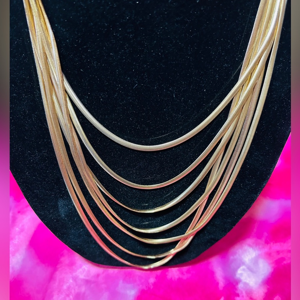 Paparazzi Zi Collection Gold Multi-Layer Necklace and Earrings